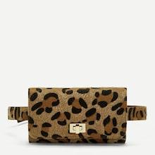 Romwe Leopard Pattern Twist Lock Bum Bag