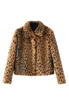 Romwe Leopard Print Short Coat