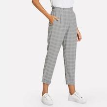 Romwe Plaid Tapered Pant