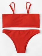 Romwe Detachable Straps Bikini Set