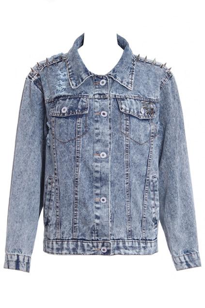 Romwe Cut-out Riveted Coat