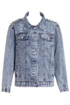 Romwe Cut-out Riveted Coat