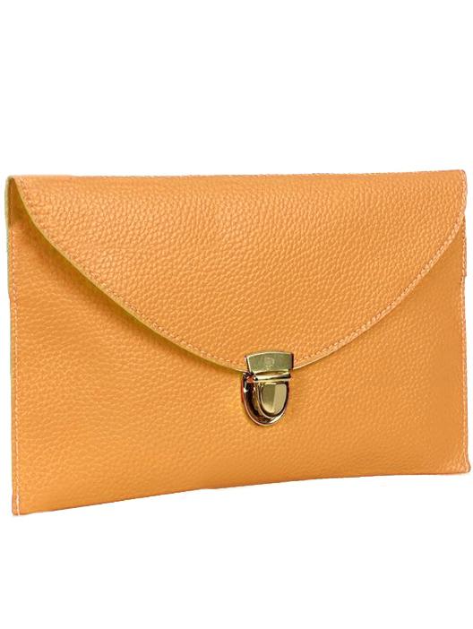 Romwe Yellow Push Lock Clutch Bag