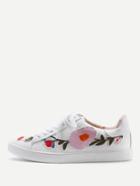 Romwe Flower Embroidery Lace Up Sneakers