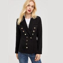 Romwe Double Breasted Notch Neck Blazer