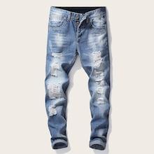 Romwe Guys Ripped Destroyed Jeans