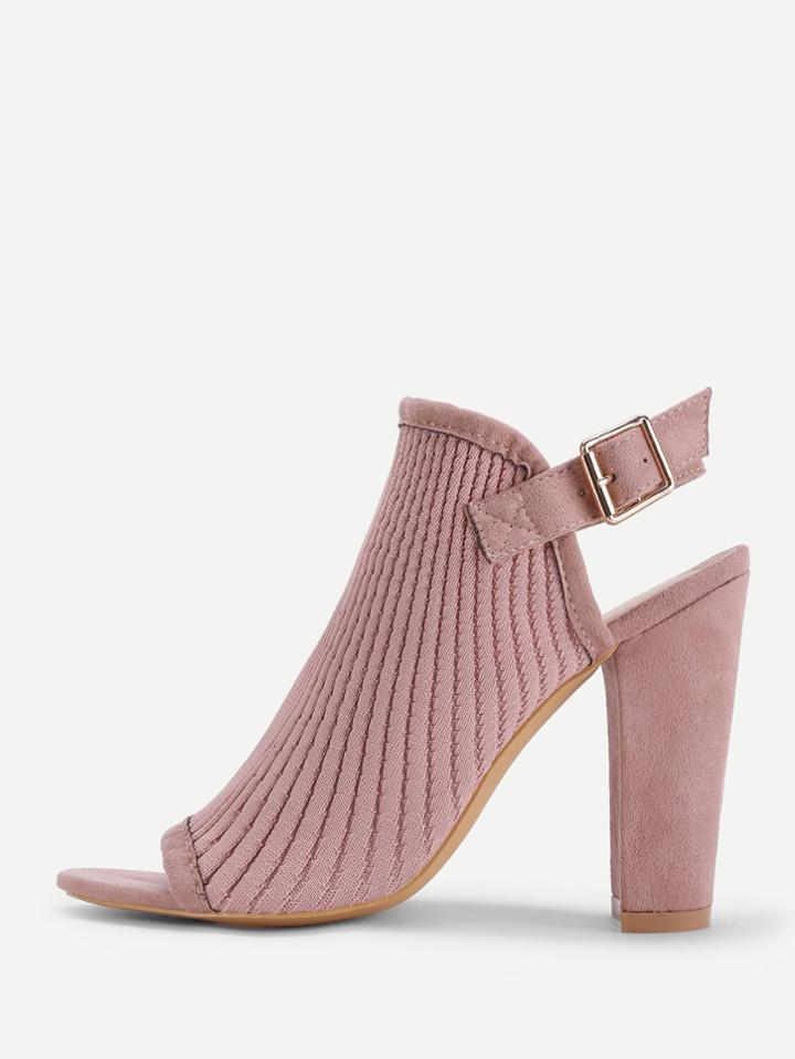 Romwe Peep Toe Slingback Pumps