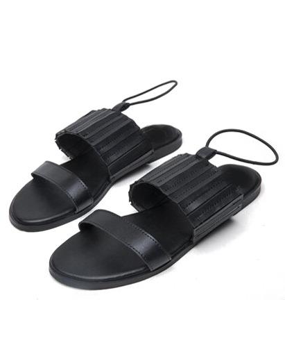 Romwe Black Slingbacks Flat Sandals