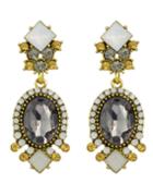 Romwe Rhinestone Elliptical Dangle Earrings