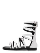 Romwe White Buckled Strap Ankle Gladiator Sandals