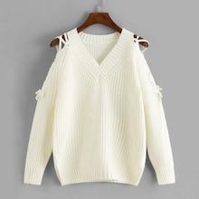 Romwe Solid Lace Up Jumper