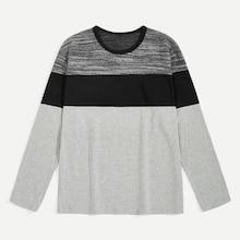 Romwe Guys Cut And Sew Panel Space Dye Tee