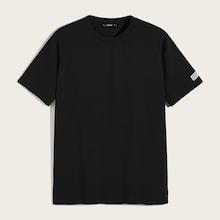 Romwe Guys Solid Patched Detail Tee