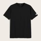 Romwe Guys Solid Patched Detail Tee