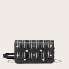 Romwe Studded Decor Crossbody Bag