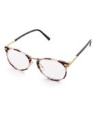 Romwe Marble Frame Metal Arm Clear Lens Glasses