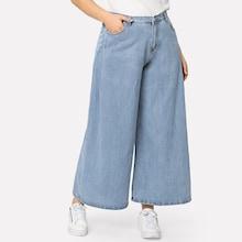 Romwe Plus Wide Leg Jeans