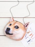 Romwe Dog Shaped Cute Crossbody Bag With Chain