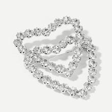 Romwe Double Layered Heart Brooch