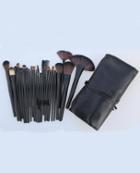 Romwe 24pcs Professional Cosmetic Makeup Brush Set Kit With Pu Leather Case