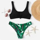 Romwe Random Tropical Mix And Match Bikini Set