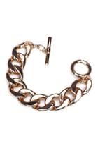 Romwe Wide Chain Golden Bracelet
