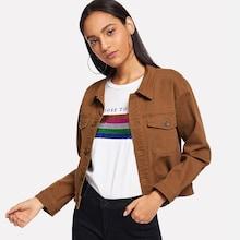 Romwe Flap Pocket Front Denim Jacket