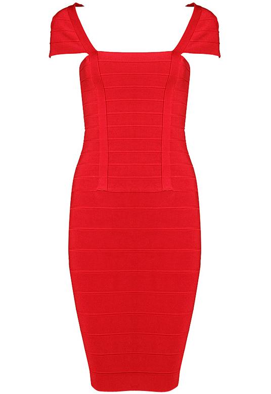 Romwe Red Short Sleeve Bodycon Bandage Dress