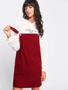 Romwe Adjustable Strap Cord Overall Dress