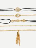 Romwe Tassel Detail Link Bracelet Set 5pcs