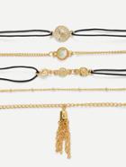 Romwe Tassel Detail Link Bracelet Set 5pcs