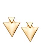 Romwe Gold Plated Triangle Stud Earrings