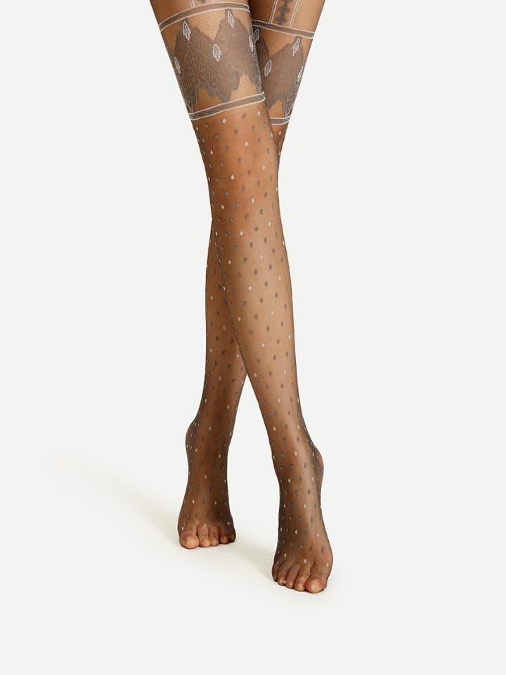 Romwe Polka Dot Tights