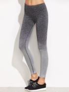 Romwe Ombre Elastic Waist Skinny Leggings