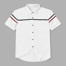 Romwe Men Varsity Striped Shirt