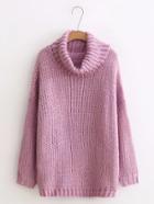 Romwe Turtleneck Chunky Knit Sweater