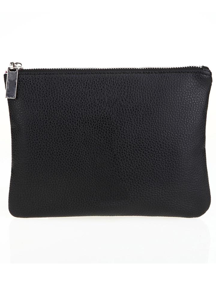 Romwe Embossed Black Makeup Bag