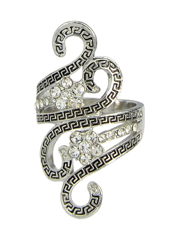 Romwe Silver Plated Stone Ring For Women