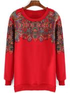 Romwe Dragon Print Plus Sweatshirt