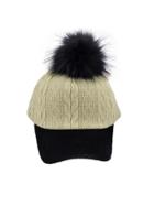 Romwe Beige Cute Plush Ball Baseball Cap Warm