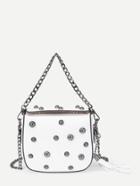 Romwe Tassel Detail Magnetic Button Pu Bag