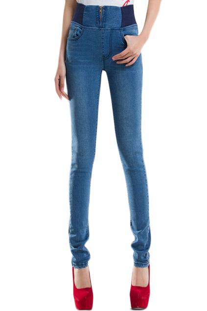 Romwe High Waist Light Blue Jeans