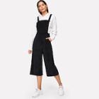 Romwe Wide Leg Cropped Corduroy Overalls
