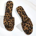 Romwe Leopard Pattern  Suede Slippers