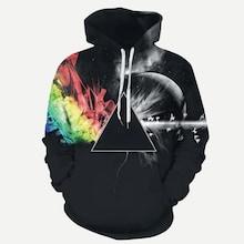 Romwe Men 3d Print Hooded Sweatshirt