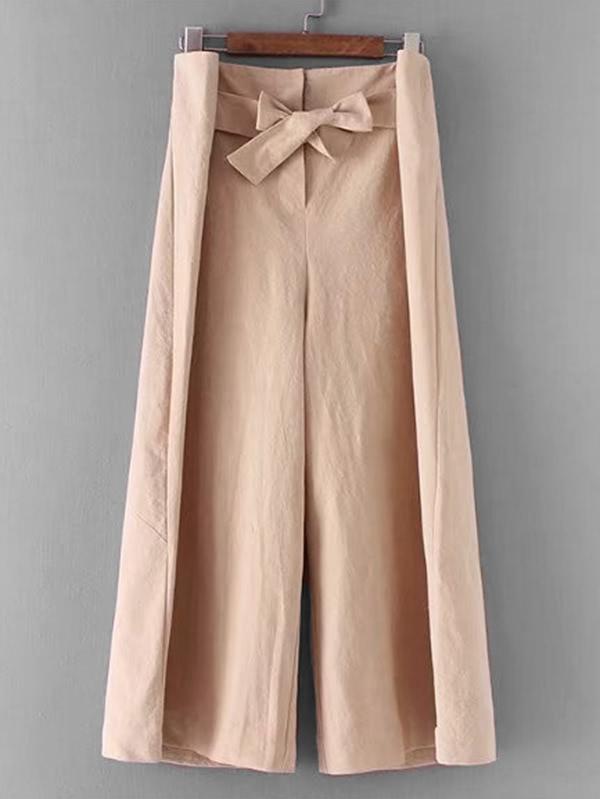 Romwe Self Tie Palazzo Pants