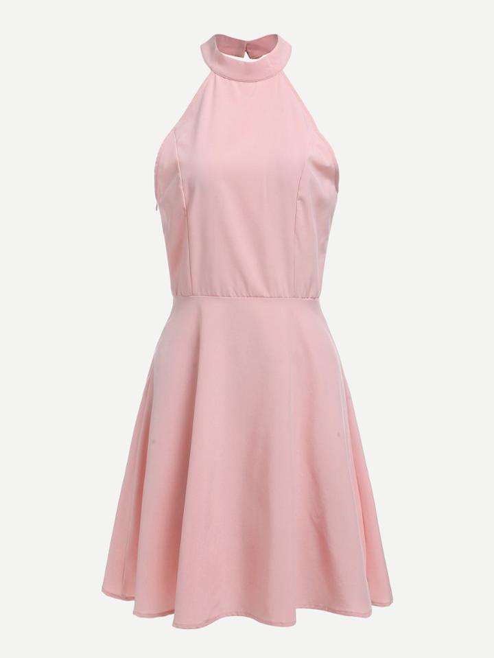 Romwe Cut Out Back Bow Detail Dress