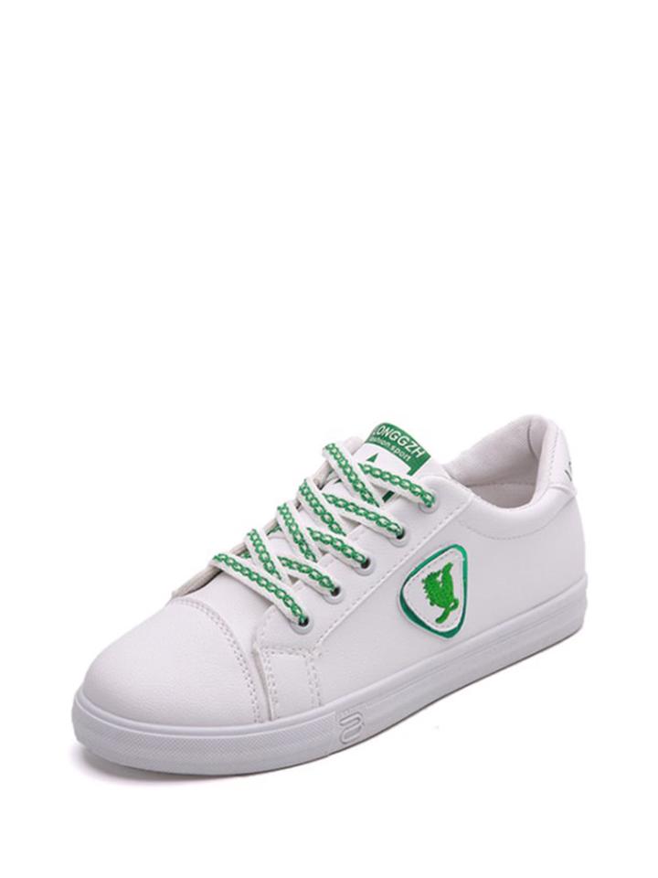 Romwe Lace Up Patch Sneakers