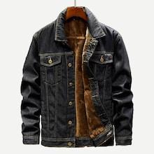 Romwe Men Fleece Lined Denim Jacket
