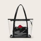 Romwe Embroidery Detail Tote Bag With Inner Satchel